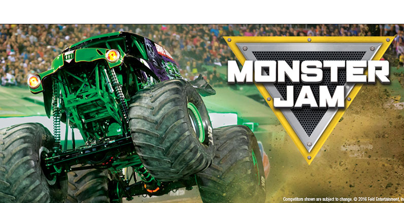 Monster Jam 2019 photo of a monster truck with the monster jam logo
