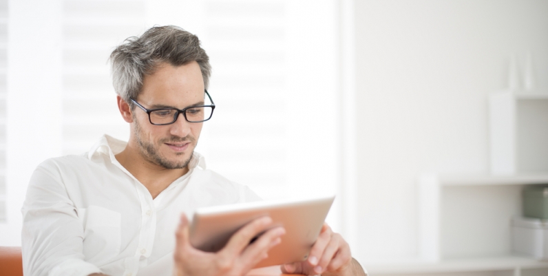 Tech Programs Man using a tablet computer