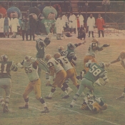 photo of a football match between the Hamilton Tiger Cats and the Saskatchewan Roughriders