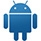 Android logo in blue.